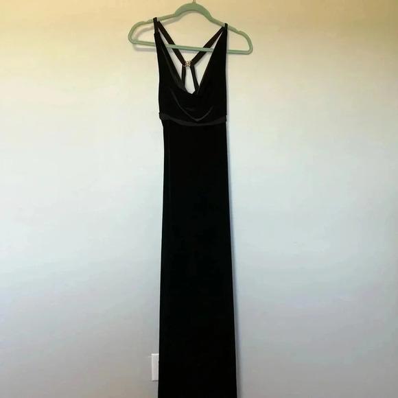 Alex Evenings  cowl black velvet maxi dress - Picture 1 of 5